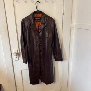 Women's Whet Blu Brown Leather Duster.  Size Large.